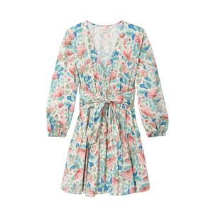 La Vie Rebecca Taylor Women's Long Sleeve Paint Garden Dress SIZE S MSRP $295